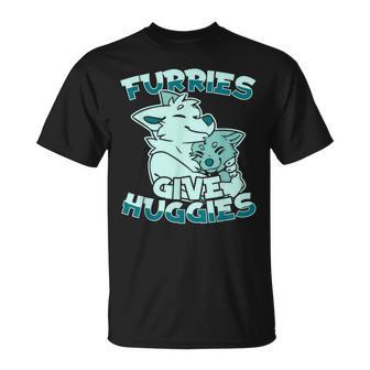 Fursuits Hugging Furs Fursona Fursuiter Furry Fandom T-Shirt - Seseable