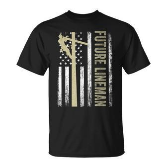 Future Lineman American Flag Electric Cable 4Th Of July T-Shirt - Thegiftio UK
