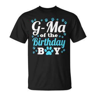 G-Ma Of The Birthday Boy Dog Paw Bday Party Celebration T-Shirt - Thegiftio UK