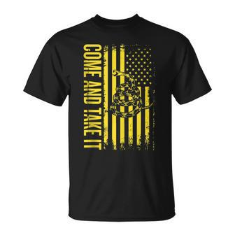 Come And Take It Gadsden Snake American Flag T-Shirt - Monsterry
