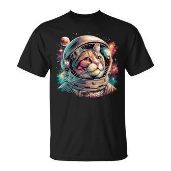 Galaxy Astronaut Cat Space T-Shirt - Seseable