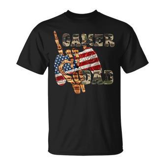 Gamer Dad With Skeleton Hand Western Father's Day Gaming T-Shirt - Thegiftio
