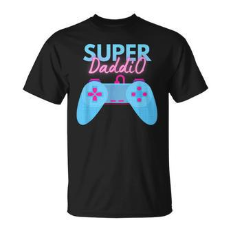 Gamer Dad Super Daddio Father's Day T-Shirt - Seseable
