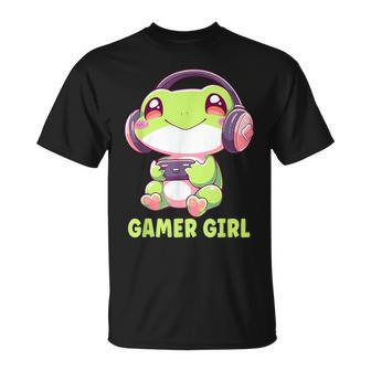 Gamer Girl Frog Gaming Kawaii Anime Gamer Frog Girls Women T-Shirt - Monsterry DE