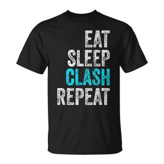 Gaming Clan Apparel Eat Sleep Clash Repeat Clans Vintage T-Shirt - Monsterry UK