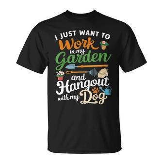 Gardening Dog Lover Gardener Garden Plants T-Shirt | Mazezy AU