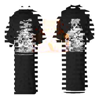 Gato Gatos Lindo Gatito Pila Kawaii Neko Anime Camiseta unisex - Regaloses