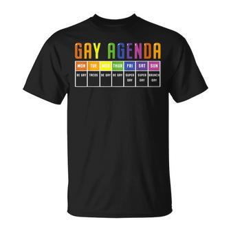 Gay Agenda Lgbtq Rainbow Flag Pride Month Ally Support T-Shirt - Monsterry