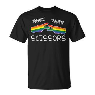 Gay Lesbian Rock Paper Scissors Fun Rainbow Pride Lgbt Women T-Shirt - Monsterry CA