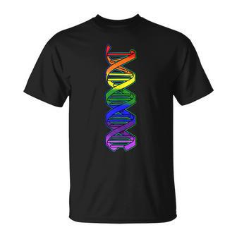 Gay Pride Lgbt Rainbow Double Helix Dna T-Shirt - Monsterry