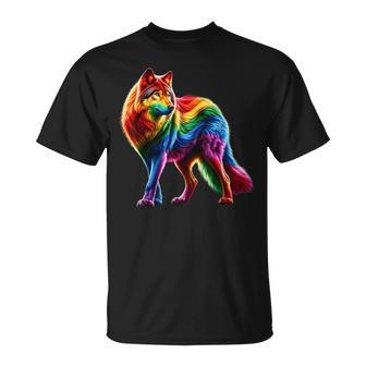Gay Wolf Pride Lgbtq Rainbow T-Shirt - Monsterry