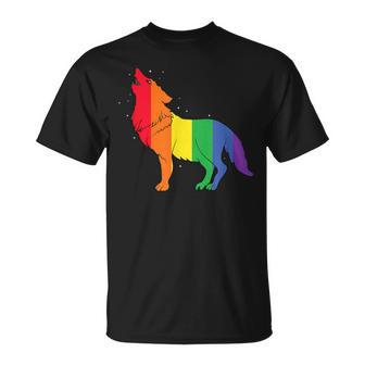 Gay Wolf Rainbow Wolf Skin Gay Pride Lgbt T-Shirt - Monsterry AU