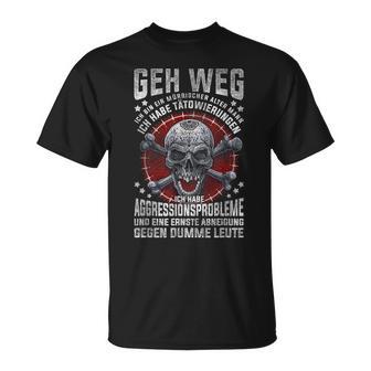 Geh Weg Ich Bin Ein Grumprischer Alter Mann Skull  T-Shirt - Seseable