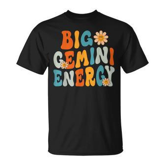 Gemini Big Energy Retro Smile Flower Zodiac Birthday Women T-Shirt - Monsterry DE