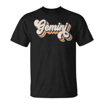 Gemini Retro Zodiac Sign May June Birthday T-Shirt - Monsterry