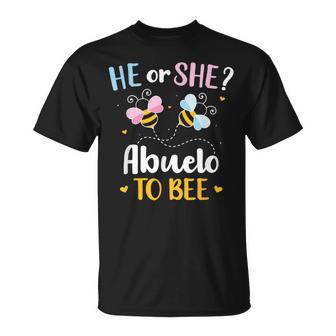 Gender Reveal He Or She Abuelo Matching Family Baby Party T-Shirt - Monsterry