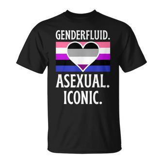 Genderfluid Asexual Iconic Pride Flag Genderqueer Queer T-Shirt - Monsterry DE