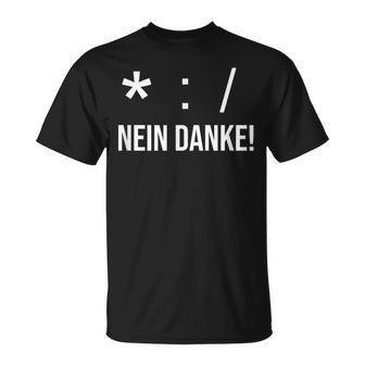 Genderstern Gendersternchen Gendersprache No Danke T-Shirt - Geschenkecke