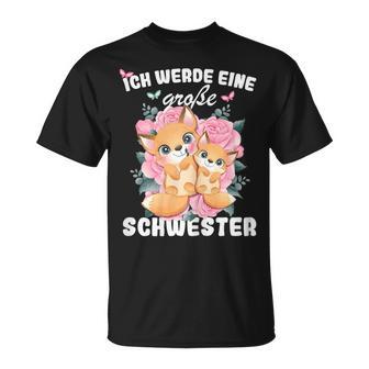 German Announcement Ich Werde Große Schwester S T-Shirt - Seseable