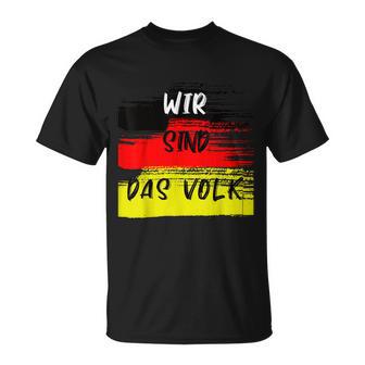 With German Flag Wir Sind Das Volk Gray T-Shirt - Seseable