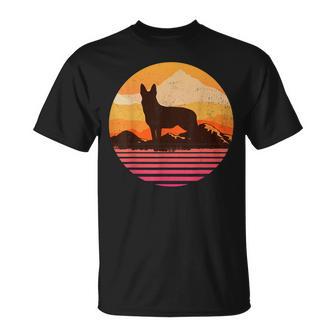 German Shepard With Sun Mountain Vintage Retro T-Shirt - Monsterry AU