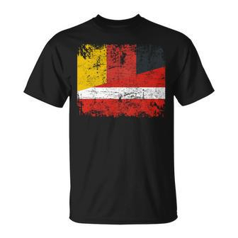 Germany Latvia Flags Half Latvian German Roots Vintage T-Shirt - Monsterry CA