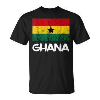 Ghana Vintage Ghanese Flag Africa Ghanese Roots Ghana Flag T-Shirt - Thegiftio UK