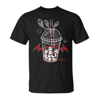 Ghos-Tea Spooky Boba Emo Goth Alt Red T-Shirt - Thegiftio UK