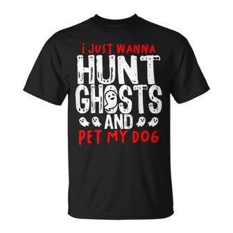 Ghost Hunter Paranormal Hunting Investigator Dog Lover T-Shirt - Monsterry