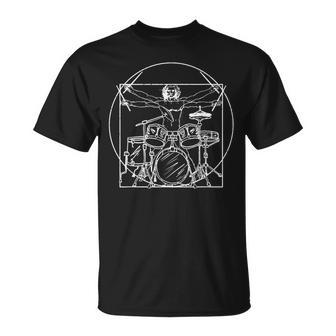 A For A Drummer Da Vinci Drawing T-Shirt - Seseable
