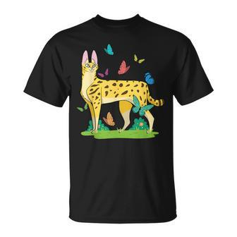 Ginger Serval Big Wild Cats African Animal Big Cat Rescue T-Shirt - Monsterry