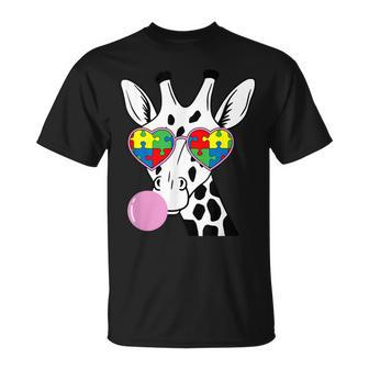 Giraffe Puzzle Piece Autism Awareness Autistic Warrior T-Shirt - Monsterry UK