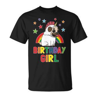 Girl Birthday Unicorn Pug B Day Party Kids Idea Unipug T-Shirt | Mazezy