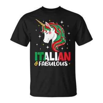 Girl Italian Italy Flag Unicorn Women T-Shirt - Monsterry