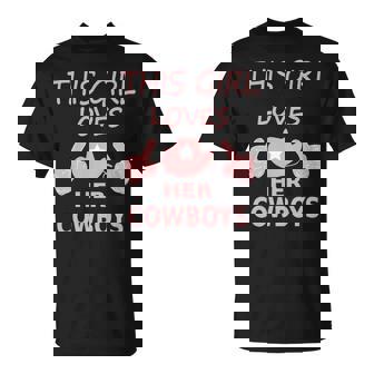 This Girl Loves Her Cowboys Cute Football T-Shirt | Mazezy