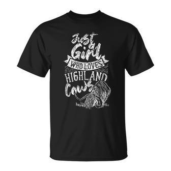 A Girl Who Loves Highland Cows Highland Cattle Scottish T-Shirt - Thegiftio UK