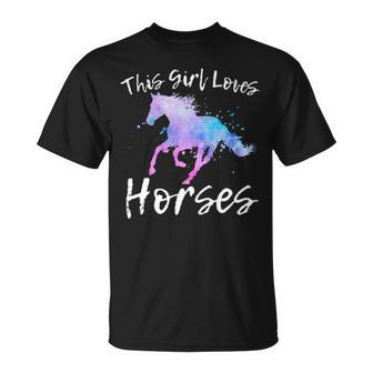 This Girl Loves Horses Equestrian Ridingn Girl Kid Women T-Shirt | Mazezy UK