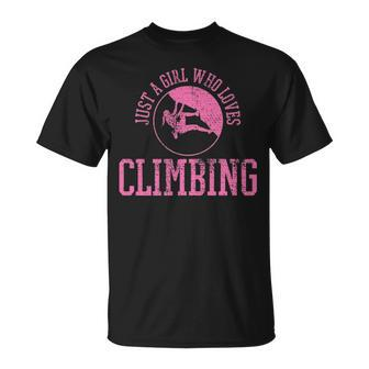 Girl Rock Climbing Bouldering Climber T-Shirt | Mazezy