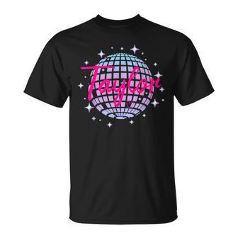 Girl Taylor First Name Personalized Birthday Disco Ball T-Shirt | Mazezy DE