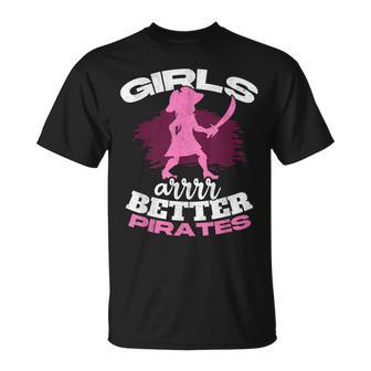 Girls Are Better Pirates Female Sea Thief Freebooter Pirate T-Shirt - Monsterry DE