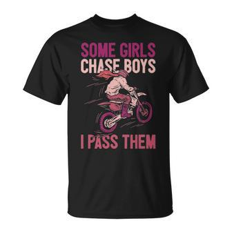 Some Girls Chase Boys Dirt Biker Girl Offroad Motorcycle T-Shirt | Mazezy