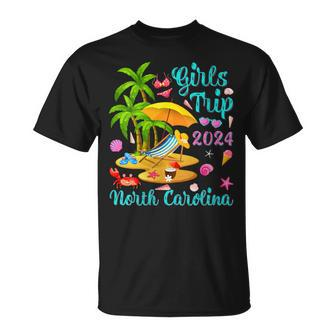 Girls Trip 2024 Palm Tree Sunset North Carolina Beach T-Shirt | Mazezy UK
