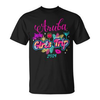 Girls Trip Aruba 2024 Girls Weekend Birthday Squad T-Shirt - Monsterry