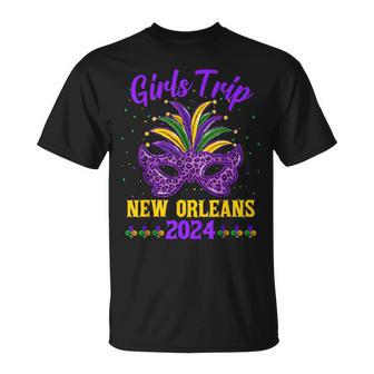 Girls Trip New Orleans 2024 Mardi Gras Mask Friends Vacation T-Shirt | Mazezy