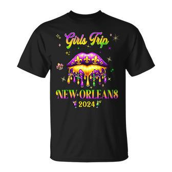 Girls's Trip New Orleans 2024 Mardi Gras Mask Friends T-Shirt - Thegiftio UK