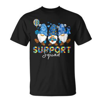 Gnomes Autism Awareness Support Squad Blue Ribbon T-Shirt - Monsterry