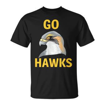 Go Hawks Football Baseball Basketball Cheer School Spirit T-Shirt - Monsterry UK
