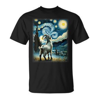 Goat Star Gazer Artistic Van Gogh Style Starry Night Goat T-Shirt - Monsterry CA