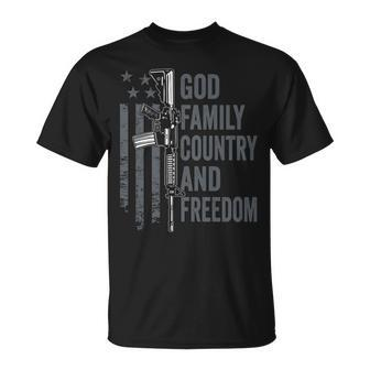 God Family Country Freedom 2Nd Amendment Pro Gun Ar15 T-Shirt - Monsterry AU