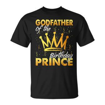 Godfather Of The Birthday Prince Boys Son Birthday Theme Dad T-Shirt - Monsterry UK